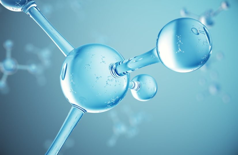 3D illustration molecules. Atoms bacgkround. Medical background for banner or flyer. Molecular structure at the atomic level